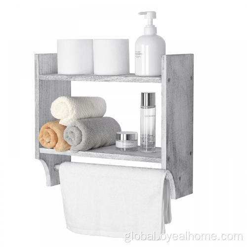 Shelf with Towel Bar Good Quality Wooden Shelf with Towel Bar Factory